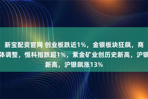 新宝配资官网 创业板跌近1%，金银板块狂飙，商业航天集体调整，恒科指跌超1%，紫金矿业创历史新高，沪银飙涨13%